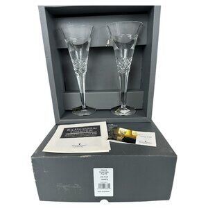 Waterford Millennium Peace Toast Flutes champagne NIB 5th crystal Germany Mint